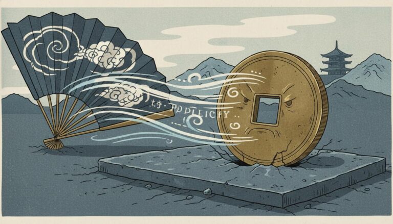 Conceptual image of the Bank of Japan's historical monetary policy challenges