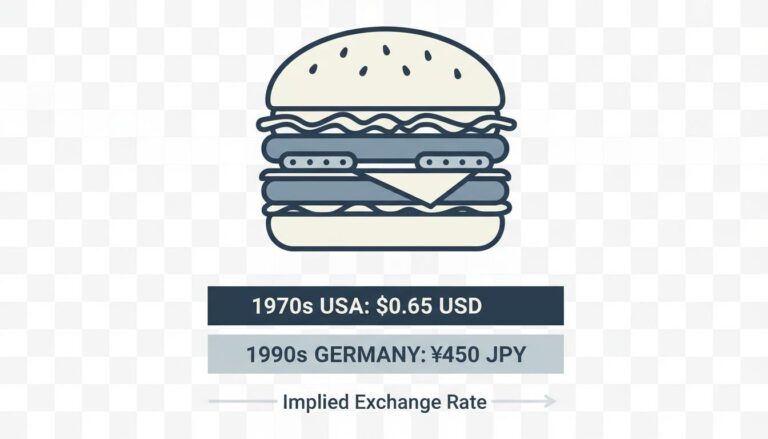Infographic illustrating the historical use of the Big Mac Index