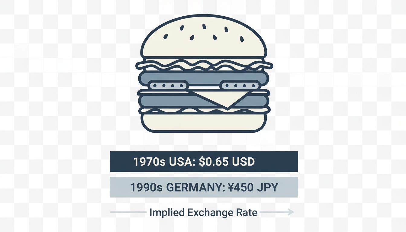 Infographic illustrating the historical use of the Big Mac Index