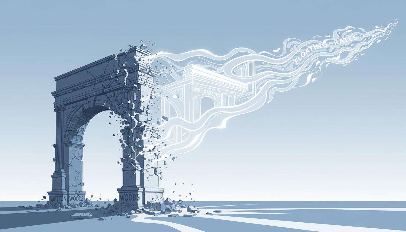 Illustration of the End of Bretton Woods and Smithsonian Agreement