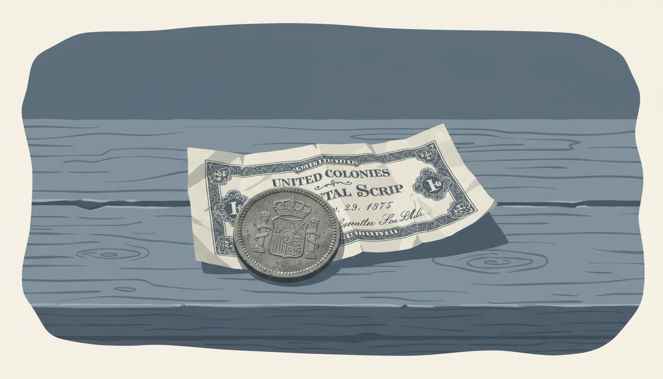 Illustration of Spanish Dollars and Colonial Scrip in Early US History