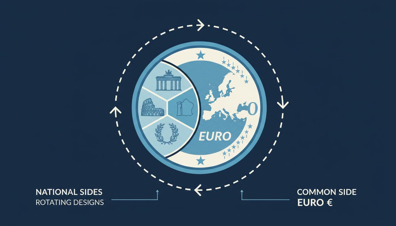 Illustration of the National Side Designs on Euro Coins