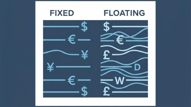 Infographic comparing Fixed and Floating Exchange Rate History