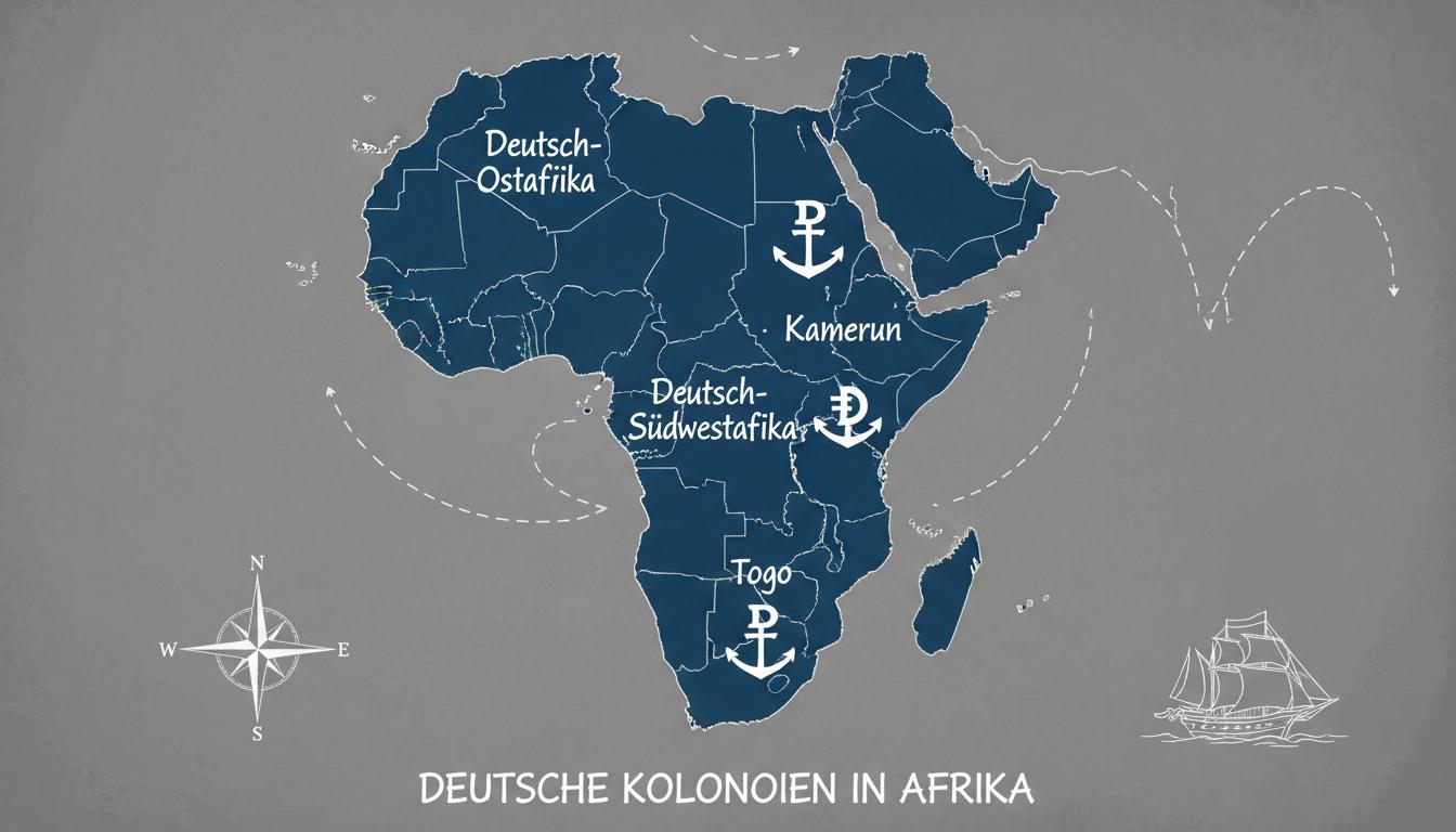 Illustration of the Historical German Mark in the German Colonies
