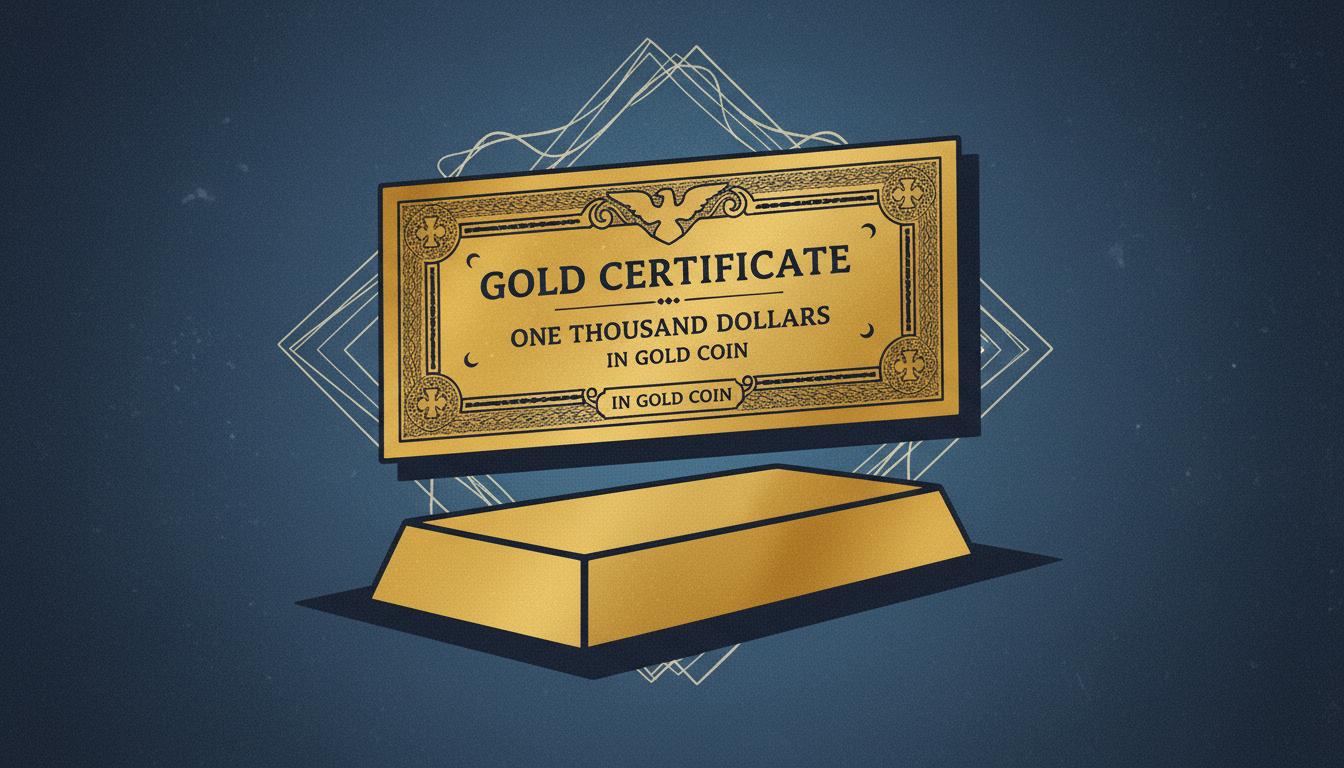Illustration of the US Gold Certificate for Interbank Use