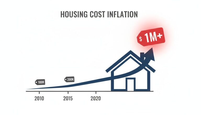 Chart illustrating the historical increase in the Real Cost of Housing