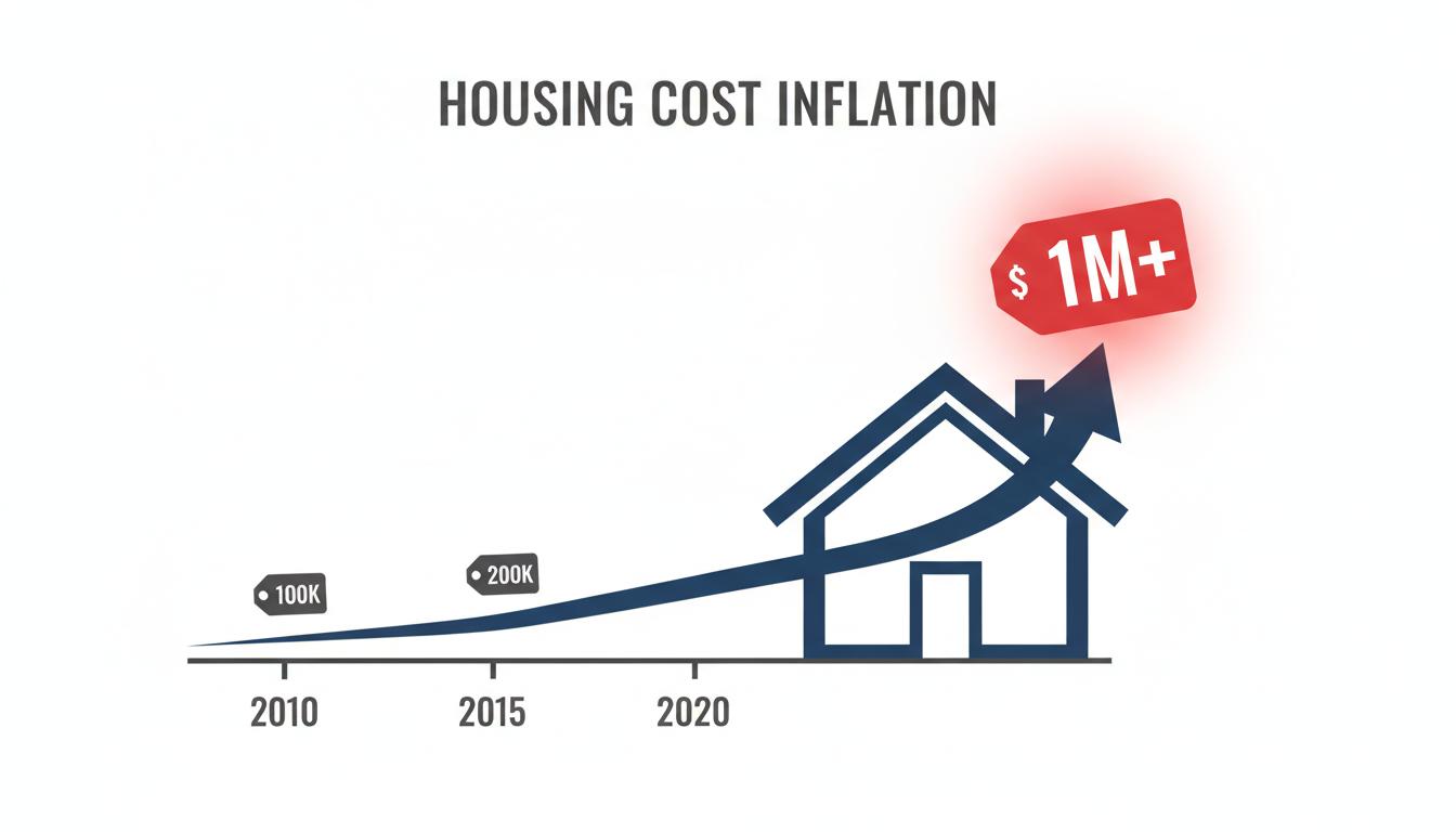 Chart illustrating the historical increase in the Real Cost of Housing