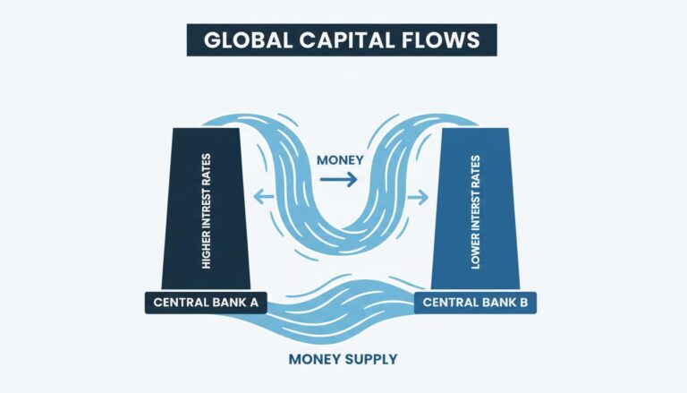 Conceptual infographic on Interest Rate Differentials and Historical Currency Flow