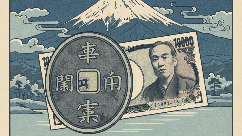 Artistic rendering of the Japanese Yen's history and evolution