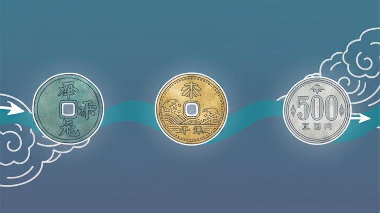 Illustration of the Historical Japanese Coinage Evolution