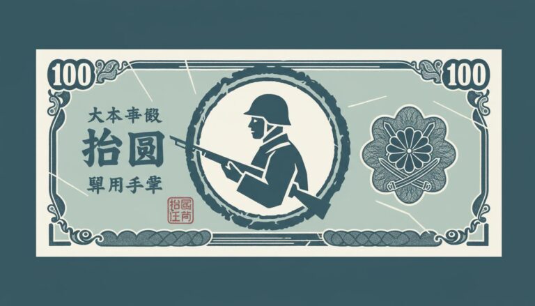 Illustration of the historical Japanese War Scrip and Military Yen