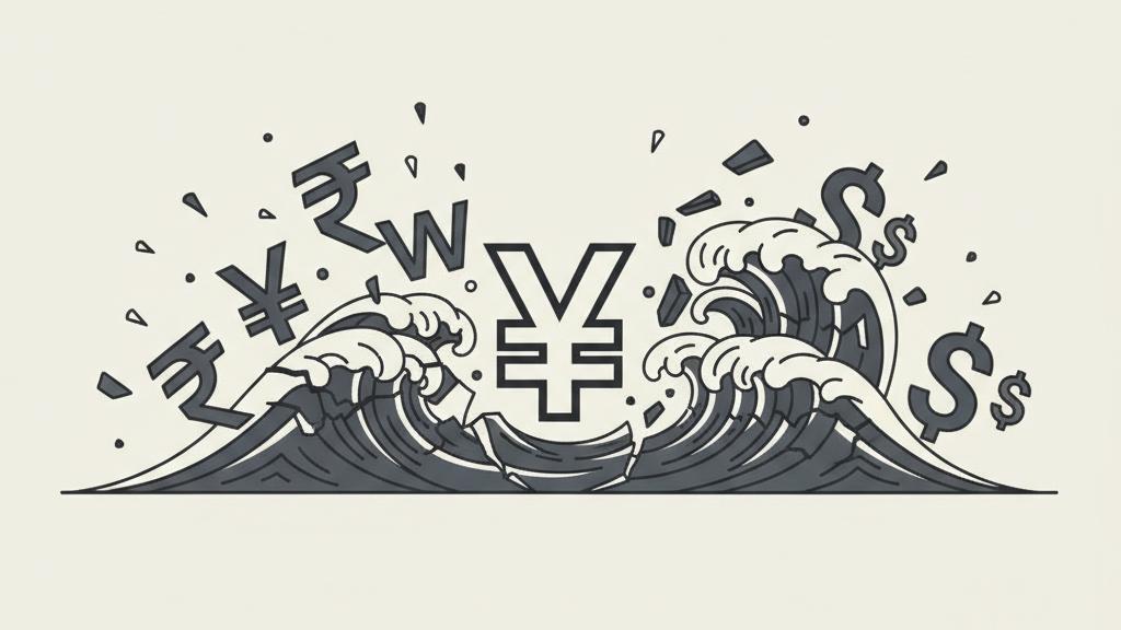 Conceptual image of the Japanese Yen's role in the 1997 Asian Financial Crisis