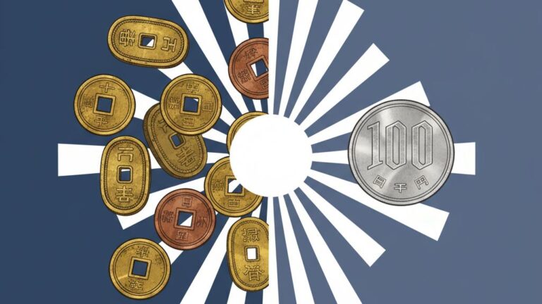 Illustration of the Japanese Yen's Birth during the Meiji Restoration