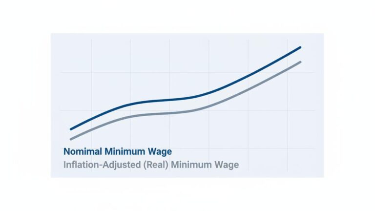Chart comparing historical Nominal and Real Minimum Wage Value