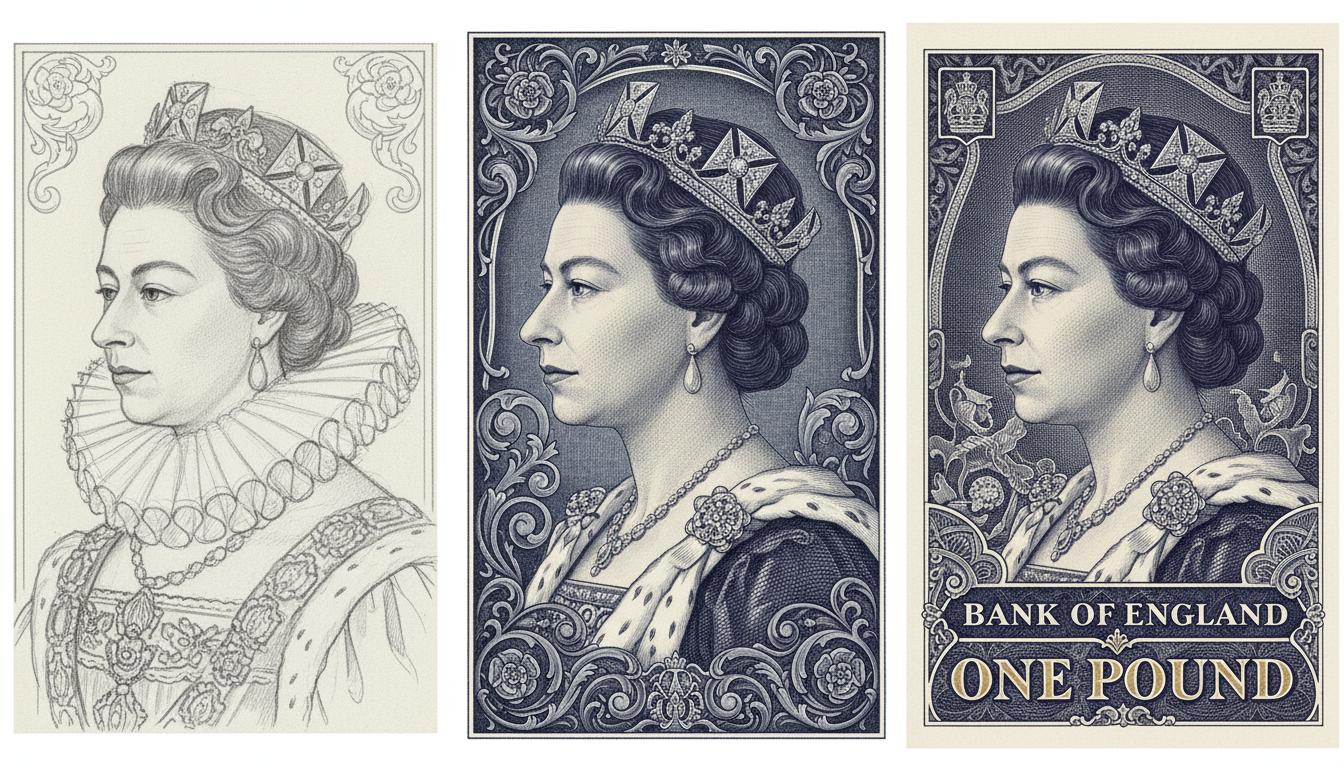 Illustration of the British Monarchy's Historical Presence on the Pound