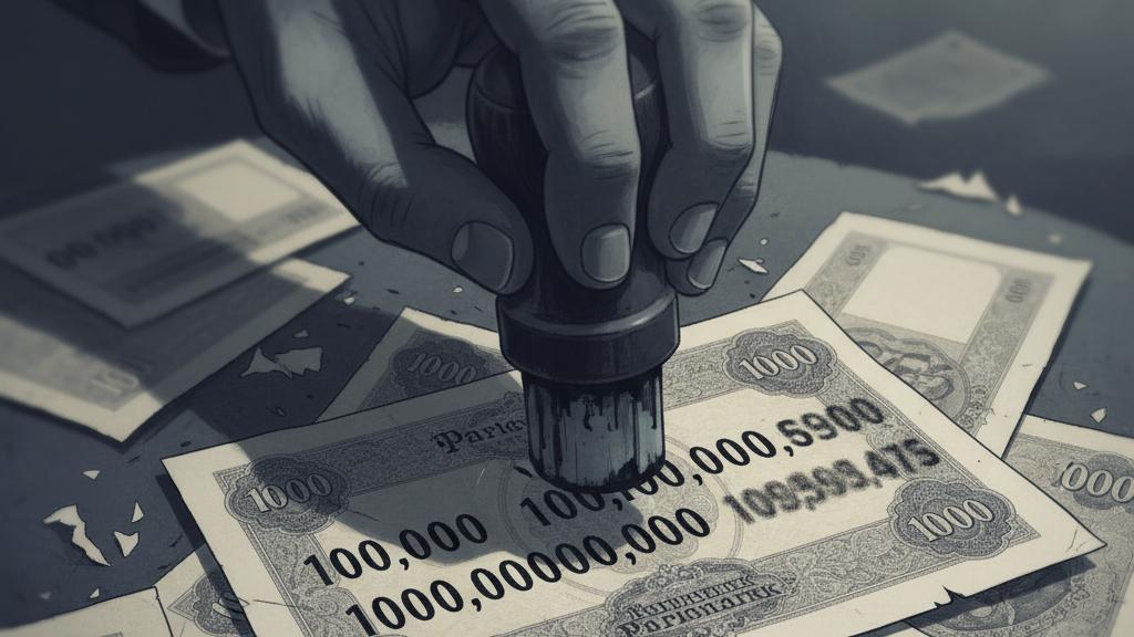 Illustration representing the economic causes of the Papiermark hyperinflation