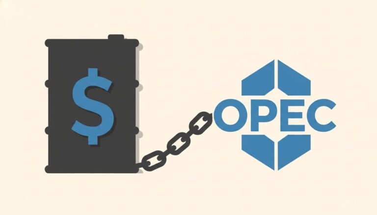 Illustration of the historical link between oil, OPEC, and the US Dollar (Petrodollar)