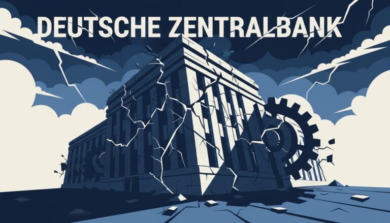 Illustration of the Reichsbank's historical role during Germany's turbulent eras