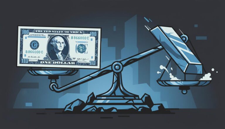 Conceptual image of the US Dollar's role in the Gold Standard's Final Collapse